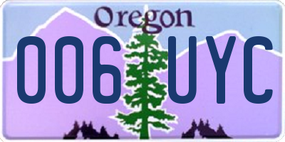 OR license plate 006UYC