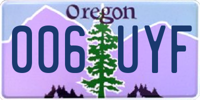 OR license plate 006UYF