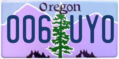 OR license plate 006UYO