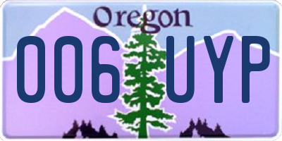 OR license plate 006UYP
