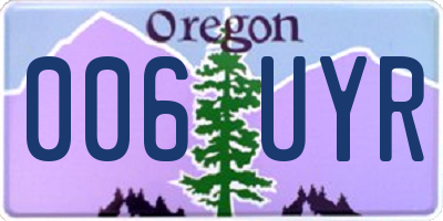 OR license plate 006UYR