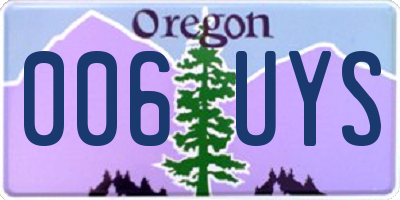 OR license plate 006UYS