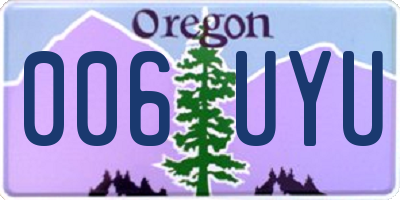 OR license plate 006UYU