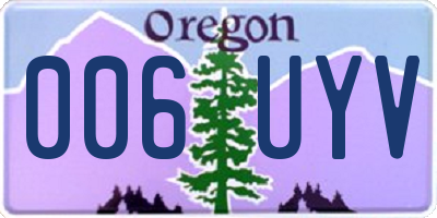 OR license plate 006UYV
