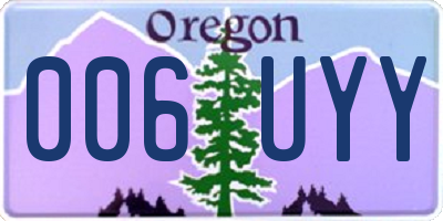 OR license plate 006UYY