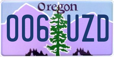OR license plate 006UZD
