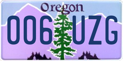 OR license plate 006UZG