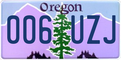 OR license plate 006UZJ