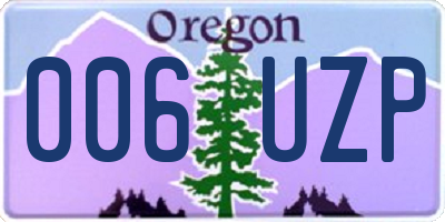OR license plate 006UZP