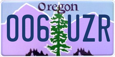 OR license plate 006UZR