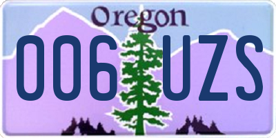OR license plate 006UZS