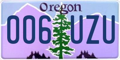 OR license plate 006UZU