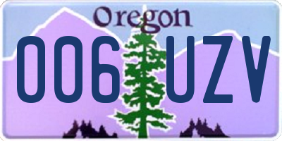 OR license plate 006UZV