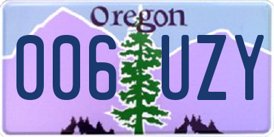 OR license plate 006UZY