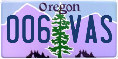 OR license plate 006VAS