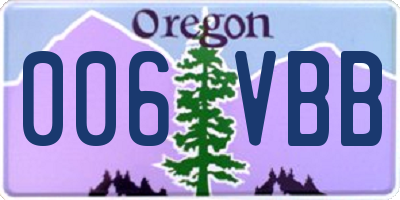 OR license plate 006VBB