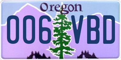 OR license plate 006VBD