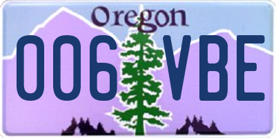 OR license plate 006VBE