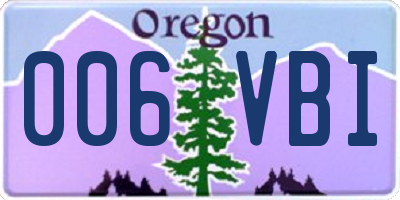OR license plate 006VBI