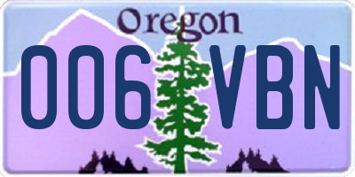 OR license plate 006VBN