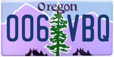 OR license plate 006VBQ