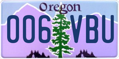 OR license plate 006VBU