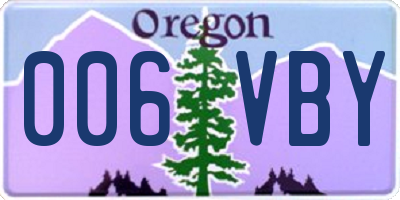 OR license plate 006VBY