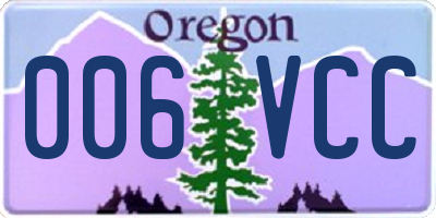 OR license plate 006VCC