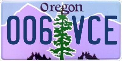 OR license plate 006VCE
