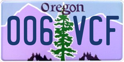 OR license plate 006VCF