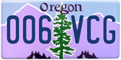 OR license plate 006VCG
