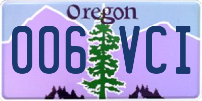 OR license plate 006VCI
