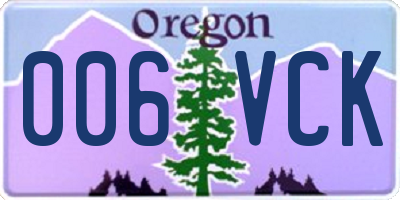 OR license plate 006VCK