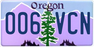 OR license plate 006VCN