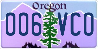 OR license plate 006VCO