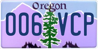 OR license plate 006VCP