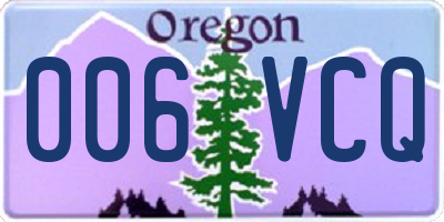 OR license plate 006VCQ