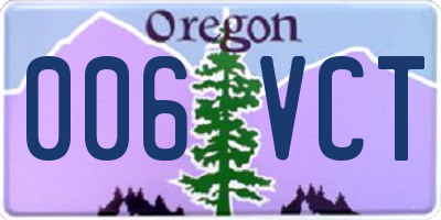OR license plate 006VCT