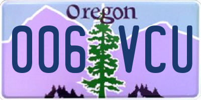 OR license plate 006VCU