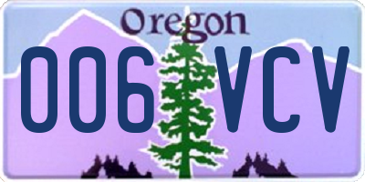 OR license plate 006VCV