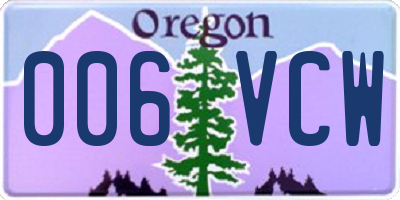 OR license plate 006VCW