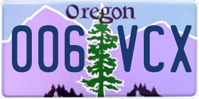 OR license plate 006VCX