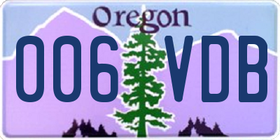 OR license plate 006VDB