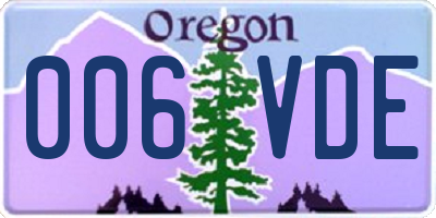 OR license plate 006VDE