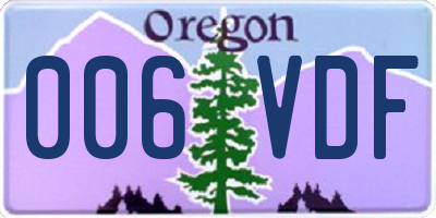 OR license plate 006VDF