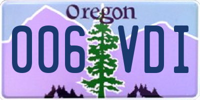 OR license plate 006VDI