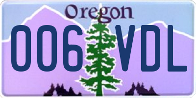 OR license plate 006VDL