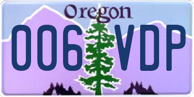OR license plate 006VDP