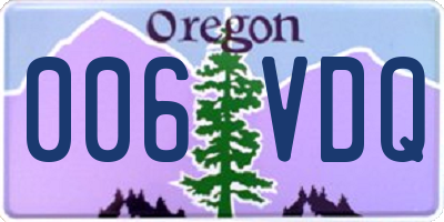 OR license plate 006VDQ