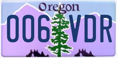OR license plate 006VDR